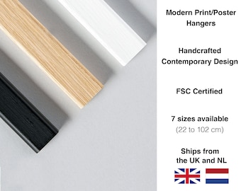 Gancio magnetico in legno per poster - Cornice in legno massello per appendere stampe