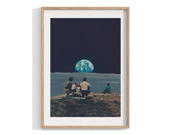 No. 246 Art, Framed Wall Art, Modern Print, Surreal Scene, Home Decor, Large Framed Art