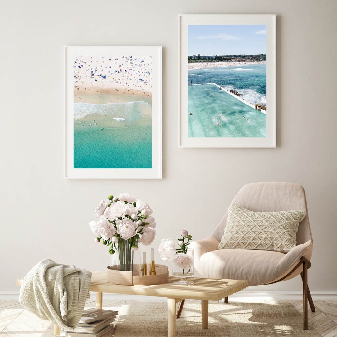 Set of 2 Beach Prints Framed Wall Art Set of 2 Bondi Beach Etsy