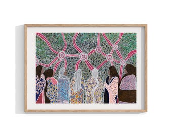 Aboriginal Art , Indigenous Print , Framed Wall Art , Australian Art , Living Room Decor ,, Housewarming Gift, Large Framed Art
