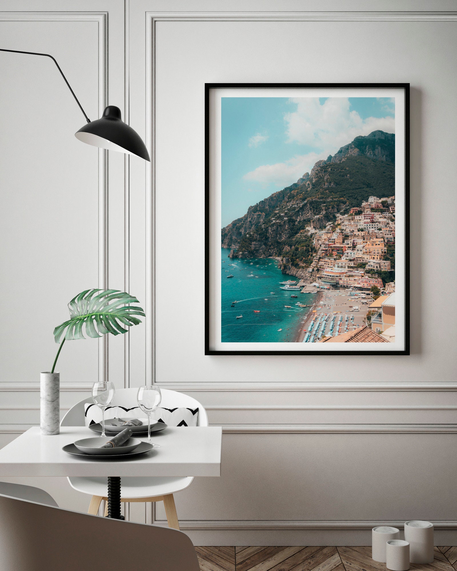 Amalfi Coast Framed Print Positano Wall Art Italy Summer | Etsy