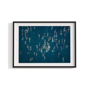 Abstract framed print , Swimming Wall Art , Ocean Photography , Blue Water, Home Art Decor, Giclee Room Art, 12x16 18x24 inch, A4 A3 A2 size
