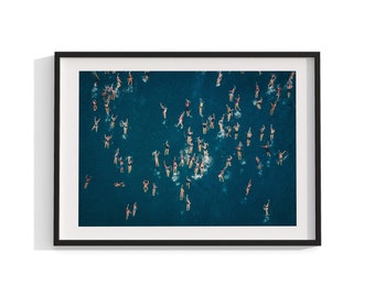 Abstract framed print , Swimming Wall Art , Ocean Photography , Blue Water, Home Art Decor, Giclee Room Art, 12x16 18x24 inch, A4 A3 A2 size
