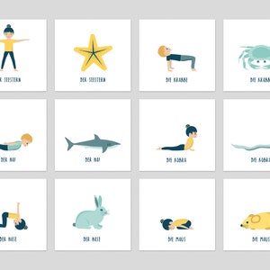 Gioco di memoria yoga / Carte yoga per bambini / Gioco yoga / Yoga per bambini / Gioco per bambini / 54 carte da stampare da soli