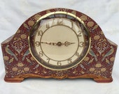 Clock Mantle William Morris Vintage Seasons Birds Bespoke Upcycled