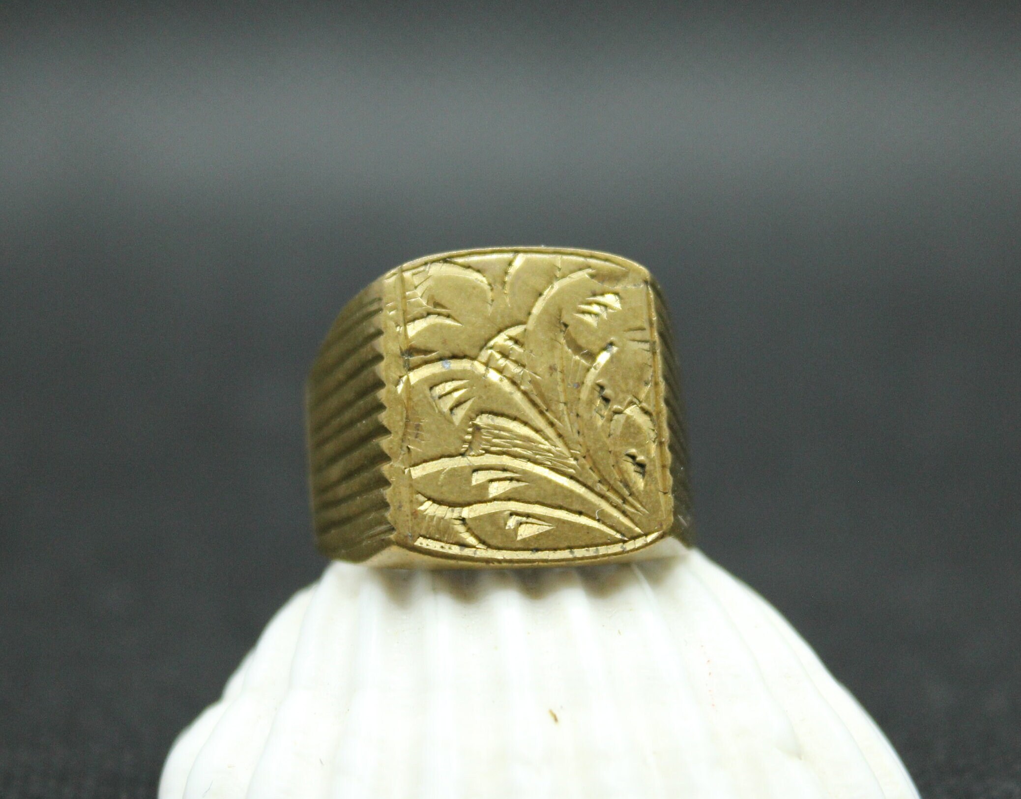 Vintage Brass Ring Brass Ring Retro Men's Ring Hand Etsy