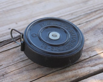 Vintage Bulgarische Metall Maßband, sozialistische Ära Werkzeug