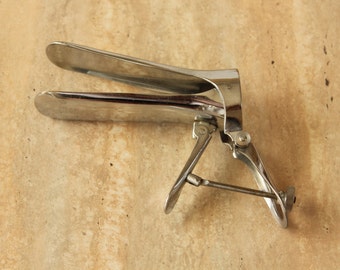 Vintage Stainless Steel Gynecological Speculum, Medical Tool