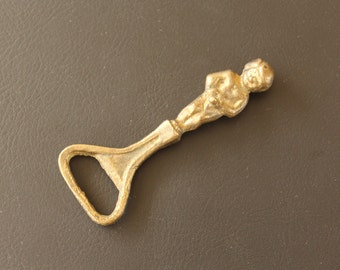 Vintage Brass Pee Boy Bottle Opener, Barware