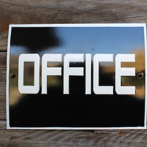金属エナメルサイン、エナメルサイン、「OFFICE」サイン、壁装飾、サイン