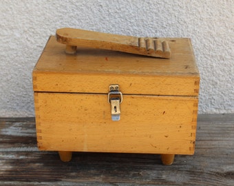 Wooden Box, Shoe Polish Box, Shoe Cleaning Box, Vintage Box, Vintage Wooden Boxes