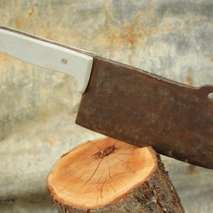 Meat Chopper, Old Meat Cleaver, Heavy Butcher Knife, Vintage Kitchen Cleaver, Hand Forged Steel