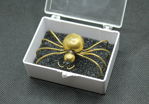 Vintage Spider Brooch, Brass Brooch Spider, Metal… - image 1