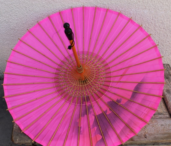 Vintage Umbrella, Chinese Umbrella, Vintage Silk … - image 6