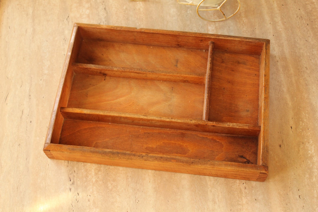 Vintage Wooden Organizer Kitchen Organizer Wooden Cutlery Etsy