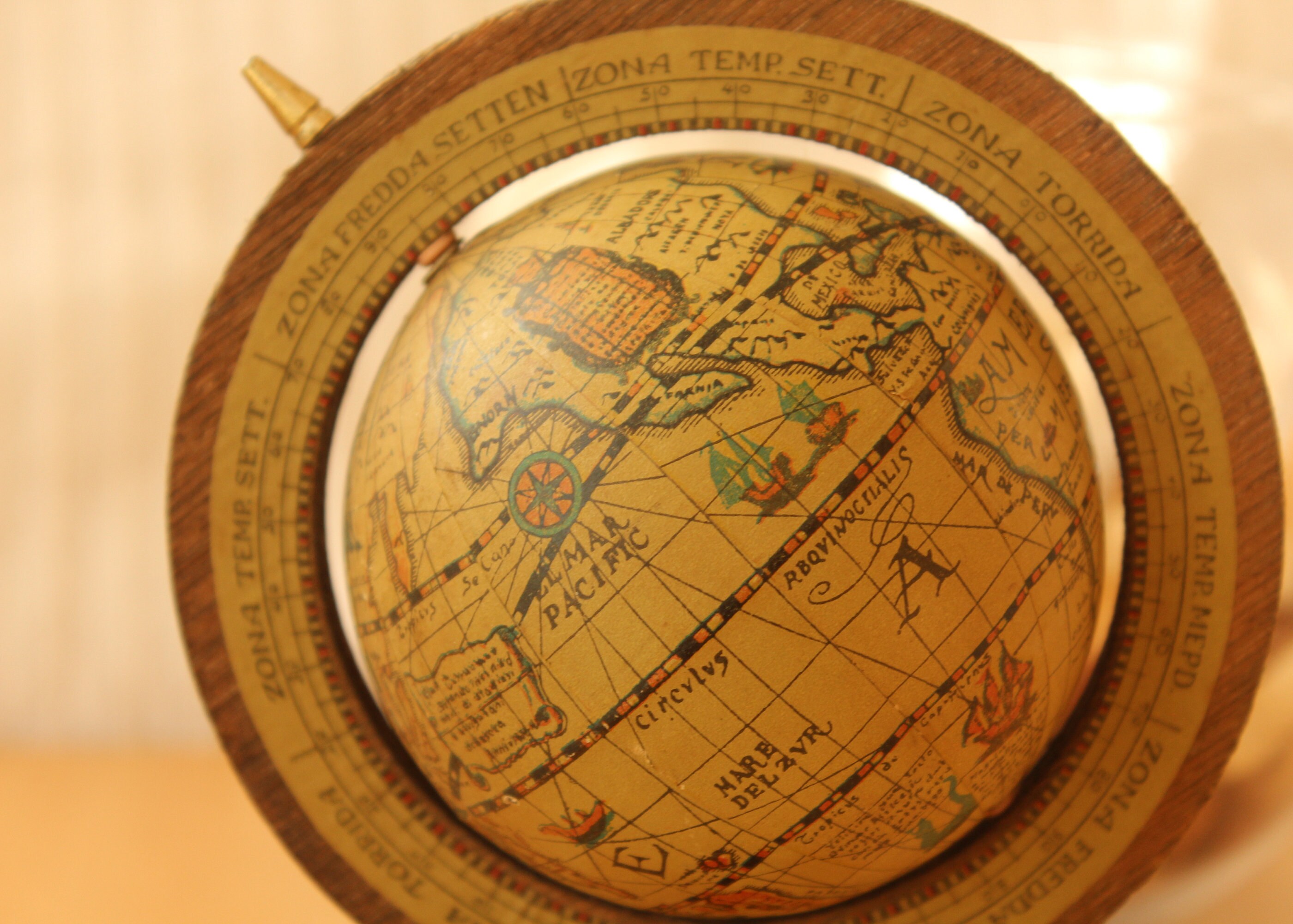 Wooden Globe Vintage Globe Table Decoration Globes Etsy