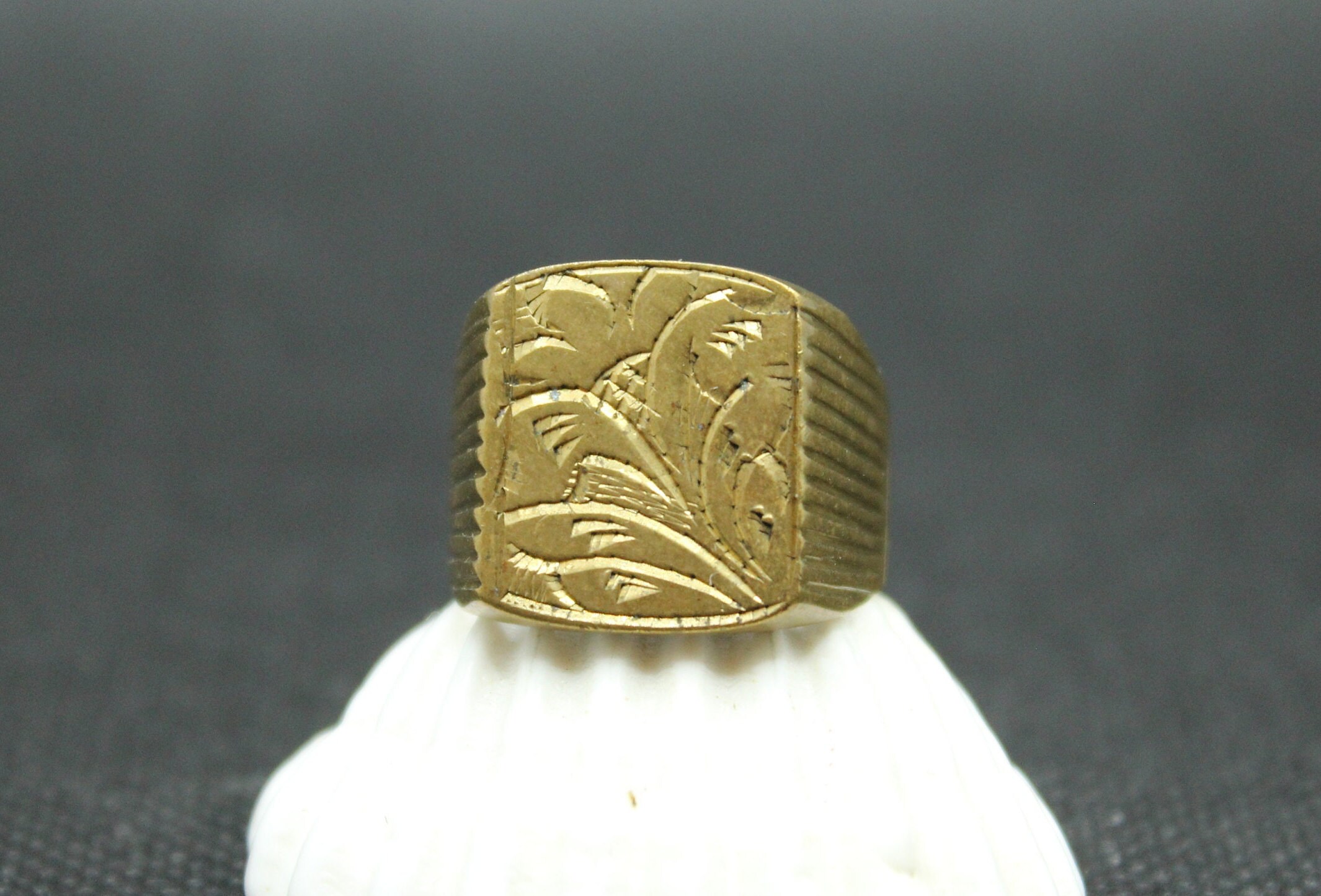 Vintage Brass Ring Brass Ring Retro Men's Ring Hand Etsy