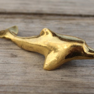 Brass Figurine, Dolphin Figurine, Brass Miniature, Small Brass Dolphin, Metal Figurines, Paperweight, Collectible Figurines