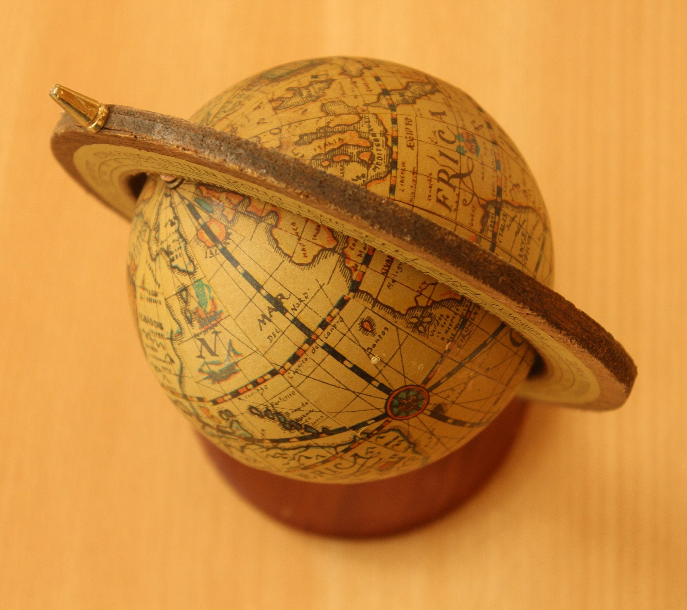 Wooden Globe Vintage Globe Table Decoration Globes Etsy