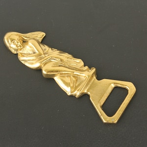 Brass Opener Woman, Vintage Bottle Opener, Vintage Openers, Home Bar Accessories, Brass Bottle Openers