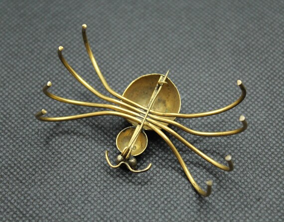 Vintage Spider Brooch, Brass Brooch Spider, Metal… - image 6