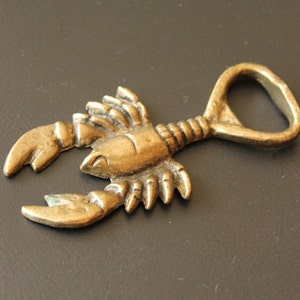 Vintage Brass Opener, Crab Bottle Opener, Home Bar Accessories, Vintage Bottle Openers, Vintage Brass Item