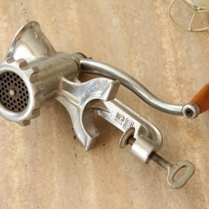 Vintage Fleischmühle, manuelle Fleischmühle, Aluminium Chopper, Fleischschneider