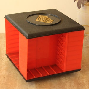 Vintage Plastic Audio Cassette Organizer, Retro Swivel Cassette Holder, Plastic Audio Cassette Storage Stand