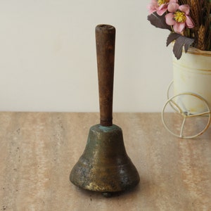 Bronze Bell, Antique Bronze Bell, Bell with a Wooden Handle, Vintage Bell, Bells