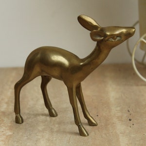 Vintage Brass Figurine, Metal Doe Figurine, Brass Doe, Art Object, Brass Statuette, Home Decor