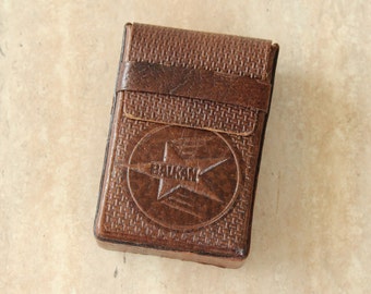 Vintage Snuffbox, Retro Cigarette Case, Leather Snuffbox, Pocket Cigarette Box