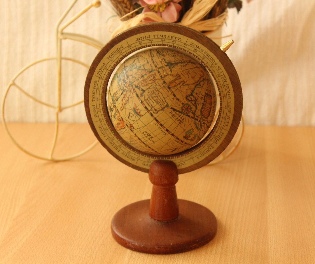 Wooden Globe, Vintage Globe, Table Decoration, Globes Etsy