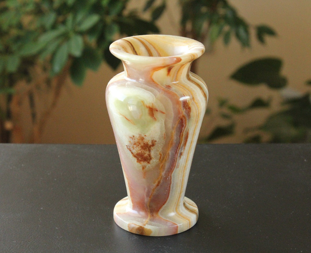 Vintage Vase From Onyx, Marble Onyx Vase, Vase Carved From Natural