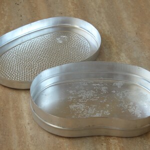 Vintage aluminium doos ALUWA, lunchbox, metalen sandwichcontainer, sandwichbox, gemaakt in Duitsland afbeelding 9