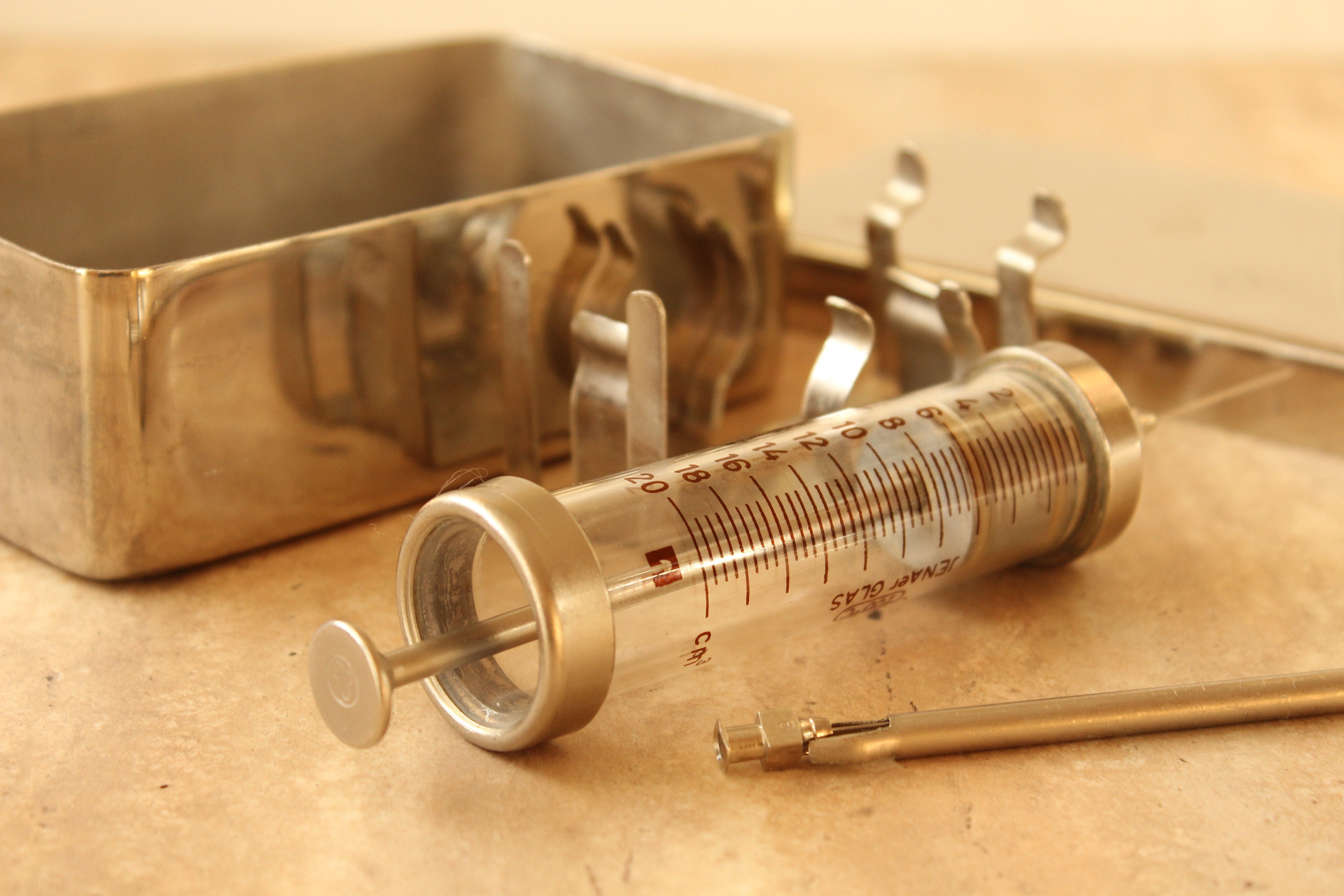 Medical Tool Glass Syringe Medical Sterilizer With Syringes Etsy