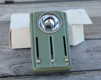 Vintage Metal Railway Flashlight, 4 Light Colors, Bulgarian Army