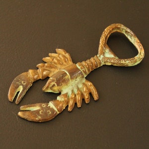 Vintage Bronze Öffner, Bar Zubehör, Öffner Krebs, Flaschenöffner