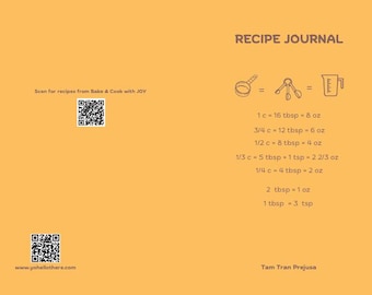 RECIPE JOURNAL (A Simple Blank Recipe Journal to Write in Your Own Recipes)
