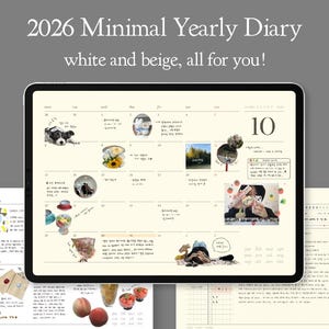 Planificador anual mínimo 2026 (con fecha) / Rastreador de hábitos diarios semanales / Diario digital para tableta GoodNotes para iPad / Hipervínculo