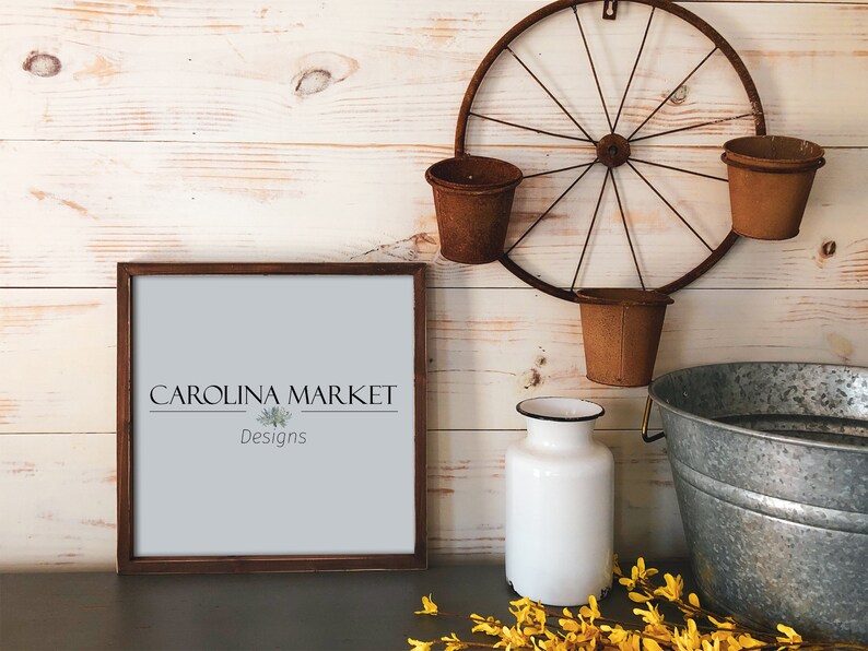 Download Farmhouse Frame Mockup 12x12 Mockup Square Frame Mockup | Etsy