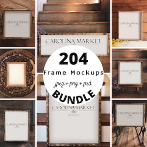 Farmhouse Frame Mockup Bundle | Wood Sign Mockup | Art Print Mockup Bundle | Farmhouse Sign Mockup Bundle