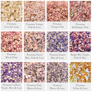 Confete de pétalas de flores naturais, 100% biodegradáveis e secas | 1-5 litros | Cultivadas no Reino Unido | Confete de flores naturais para casamento