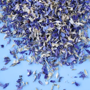 Coriandoli blu piccoli / Petali blu secchi / 1 litro (8-10 manciate) / Coriandoli di fiori biodegradabili piccoli / Matrimonio ecologico conveniente