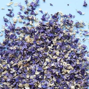 Confete roxo, azul e marfim | 1 litro (8-10 punhados) de confete de flores biodegradáveis para casamentos | Casamentos ecológicos acessíveis