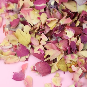 Beeren rosa gecrashte Rosenblätter | 1 Liter (8-10 Handvoll) | Biologisch abbaubares echtes Rosenblattkonfetti für Hochzeiten | Echte Blume Konfetti