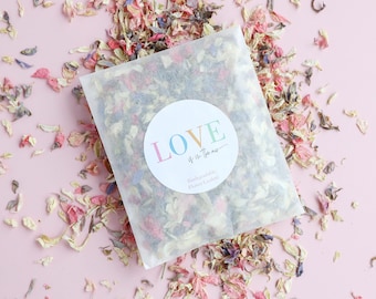 Love is in the Air Biodegradable Confetti Packets | Natural Eco-friendly Confetti Bag | Real Flower Petal Wedding Confetti