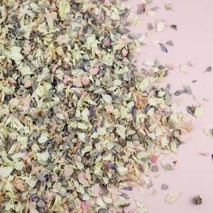 Coriandoli rosa, grigi e avorio / 1 litro (8-10 manciate) Coriandoli di fiori biodegradabili per matrimoni / Matrimoni ecologici convenienti