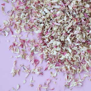 Coriandoli rosa piccoli / Petali rosa secchi / 1 litro (8-10 manciate) / Coriandoli di fiori biodegradabili piccoli / Matrimonio ecologico conveniente