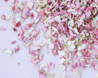 Mixed Pink Confetti 1 Litre (8-10 handfuls) Biodegradable Flower Confetti for Weddings | Affordable Eco Weddings