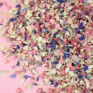 Premium confetti met gemengde kleuren | 1 liter (8-10 handenvol) klassieke biologisch afbreekbare bloemenconfetti voor bruiloften | Betaalbare eco-bruiloften